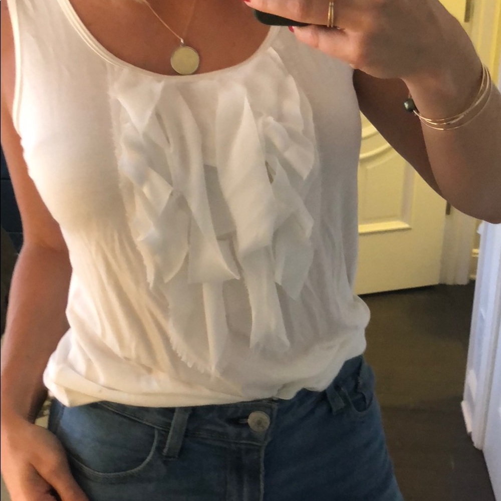 White Ruffle Tank - Picture 2 of 2